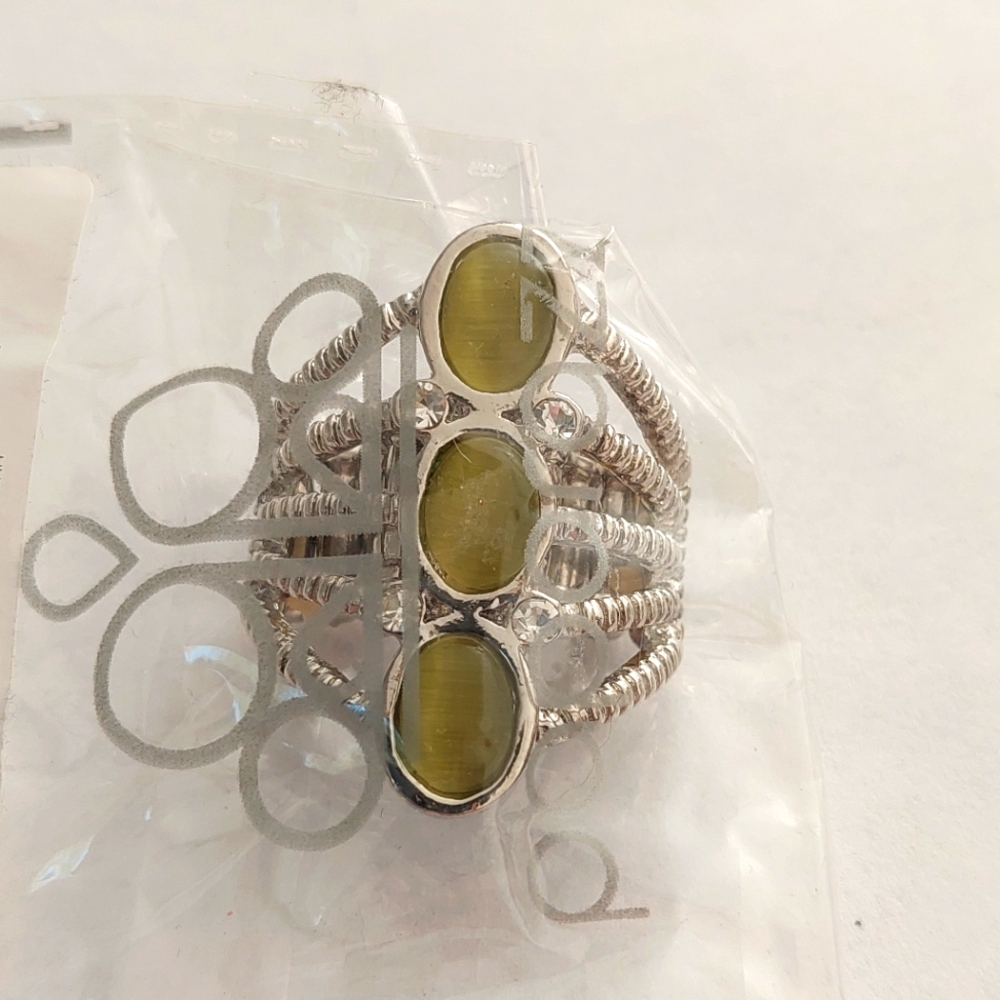 Paparazzi Ring Silver Green NIP
